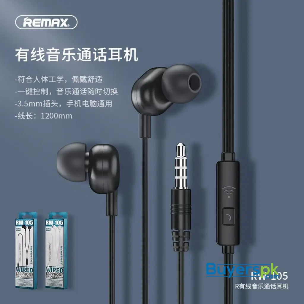 REMAX STEREO HANDSFREE RW 105 - headset REMAX STEREO HANDSFREE RW 105 - headset